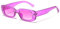WDZAYXC Occhiali da sole rettangolari vintage per uomo e donna, occhiali retrò alla moda con montatura quadrata, occhiali con protezione UV400, Lilla