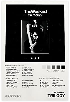 NILK The Poster Weeknd Trilogy Music Album Cover Leinwand Poster Schlafzimmer Dekor Sport Landschaft Büro Zimmer Dekoration Geschenk Unframe:16x24inch(40x60cm)