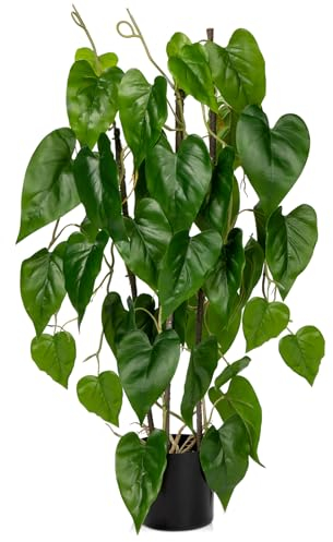 Fake Plants - 76cm Artificial Potted Large Floor Tree & Vine Plant in Black Pots - Decorative Faux Pothos & Devil's Ivy for Office, Home, Bathroom, Bedroom & Outdoor Decor
