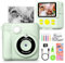 Gofunly Kids Camera Instant Print,1080P Digital Instant Camera for Kids, 32GB Card, 3 Rolls Print Paper, Birthday Gifts Childrens Selfie Toys for Boys Girls Age 3-12,Green