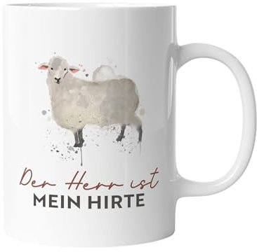 Christliche Tasse Geschenk für Christen mit Bibelvers Kaffeetasse Geschenkidee | Der Herr ist mein Hirte mug-christB-80