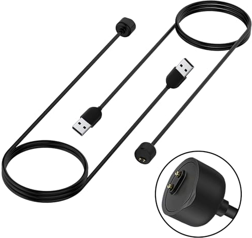 ZUOQIANG 2 Pezzi Caricatore per Xiaomi Mi Band 5/6/7, Caricatore Magnetico, Caricatore Orologio di Ricambio USB, Cavo Dati Portatile Compatibile con Xiaomi Mi Band 5 / Mi Band 6 / Mi Band 7