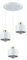 LumenTEC Hängende Leuchte, Pendelleuchte, E27 Elza x3 rund weiß + gold., 2490