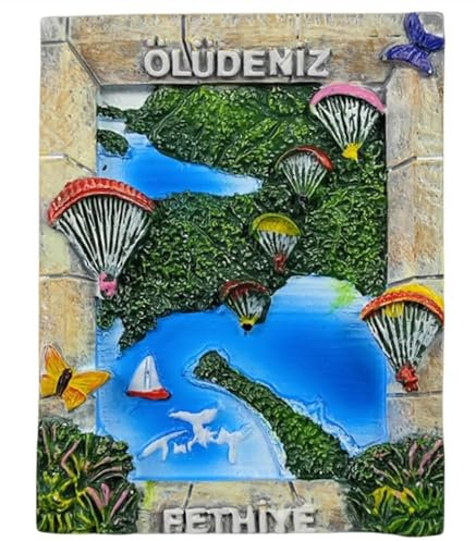 Oludeniz Fethiye Turkey Fridge Magnet Travel Souvenir Kitchen Refrigerator Magnet Decoration Hand Painted Craft