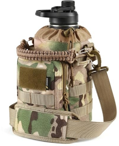 VOTAGOO Botella de agua táctica de acero inoxidable, termo para exteriores, 1,9 l, botella de agua militar para exteriores, senderismo, camping, caza (CP)