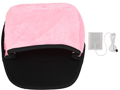 BORDSTRACT Heated Mouse Pad, USB Heated Computer Mouse Pad Hand Warmer Unisex Desktop Accessory with Wrist Guard for People Use Computers in Cold Environment (Pink)