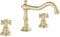 3 Holes Vintage Double Handle Basin Mixer Tap Widespread Bathroom Sink Bathtub Tap Deck Mounted,8 inch 2 Handles 3 Holes Bath Tub Tap Brushed Gold