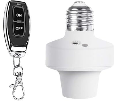 QIACHIP Lampada telecomando senza fili portalampada E27 Base lampadina, kit di interruttore wireless 433 mhz con on/off, supporto lampadina LED, incandescenza