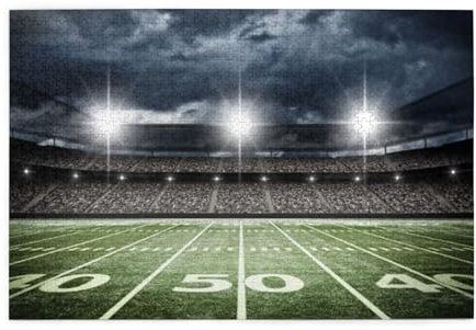 Personalized Picture Puzzles For Adults 1000 Piece, Stadium Football Satdium Field Light Night Jigsaw Puzzles For Adults 1000 Piece Puzzle Educational Games Or Toys For Elders Children Family Friends