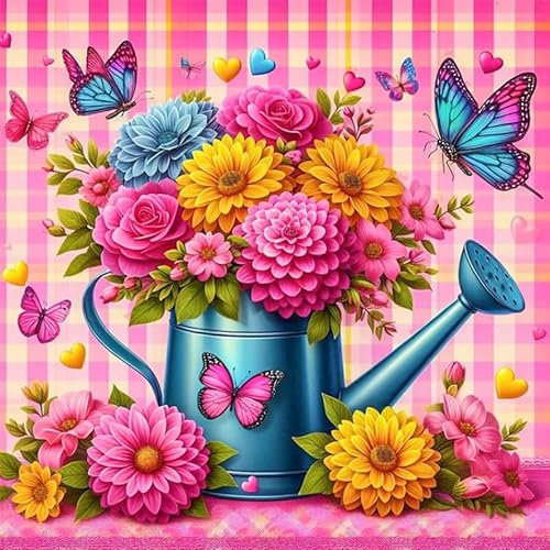 Diamond Painting Erwachsene Rosa Gänseblümchen-Diamant Painting Bilder Erwachsene Blumen,5D Diamond Painting Bilder Gänseblümchen Für Haus Dekoration(30x30cm)