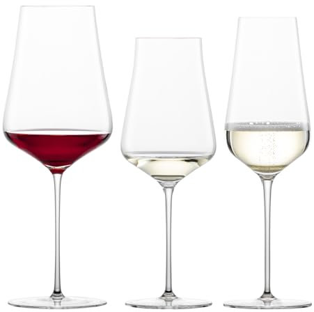 Zwiesel Glas Wein- und Champagnergläser Duo (6-er Set), hand- und maschinengefertigte Weingläser für Rotwein, Weißwein und Champagner, spülmaschinenfeste Tritan-Kristallgläser