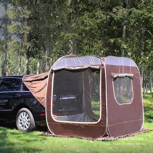 XMCMBS Maßgeschneidert heckzelt Auto,für VW UP (2012+),Auto Zelte für Picknick,Auto Zelt Heckklappe Inkl,Doppelschichtzelt PU2000 mm Vorzelt Zubehör,A/Brown