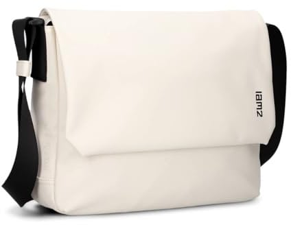 Zwei Unisex Messenger-Bag Cargo CA130 wasserfeste Umhängetasche 6 Liter verstellbarer Schultergurt Magnet-Verschlussklappe gepolstertes Laptop-Fach gute Innenausstattung (off-white)