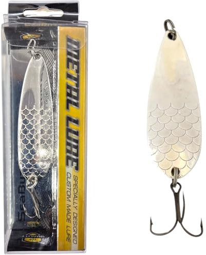 SEABUZZ Asymmetrisch Blinker 23,5g/8,5cm - Hecht Barsch Zander Angelköder - Drillingshaken Köder - Metalllöffel Harte Köder - Spinner Angeln Sport Set - Angel Spoon - Hechtköder – Barschköder (AG)