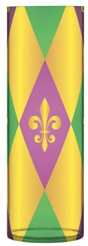Kunststoffvasen für Tafelaufsätze, 30 cm, dekorative Hurricane-Vase, Blumenvasen für Tafelaufsatz, Zuhause, Küche, Tisch, Tafelaufsätze, Muster Mardi Gras