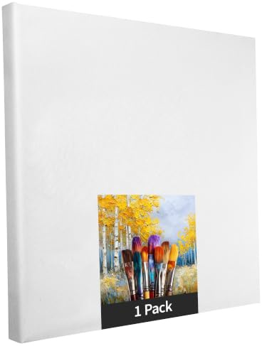 Ensemble de châssis en 1 pièce de 50 x 50 cm - Toile d'art blanche en polyester à peindre, prête à l'emploi, convient pour les peintures acryliques ou les peintures textiles, fournitures de projet de