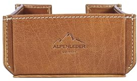Alpenleder Notizzettelspender - Modell: PACKERL (Handgefertigt) - Nachhaltiges Bio-Leder aus regionaler Landwirtschaft | Notizblock Ablage leder *Fair Produziert* (10x10cm) (Cognac)