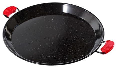Camp&Fire Enamelled Carbon Steel Paella Pan - 55cm (22inch) Non-Stick, Rust-Free Traditional Spanish Pan for Rice, Seafood & Outdoor Cooking - Includes Silicone Hot Handle Holders.