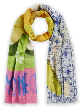 CODELLO Damen Halstuch Schal aus softem Baumwoll-Mix mit Food-Print, Schals