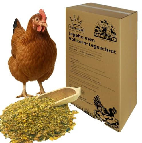 Farmfutter Vollkorn-Legeschrot Hühnerfutter Geflügelfutter Körnerfutter, Hochwertiges Alleinfutter - Legeschrot 19Kg ohne Gentechnik