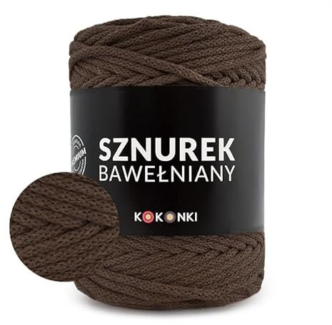 KOKONKI - Ficelle macramé en coton de qualité supérieure - 5 mm - 100 m - Marron