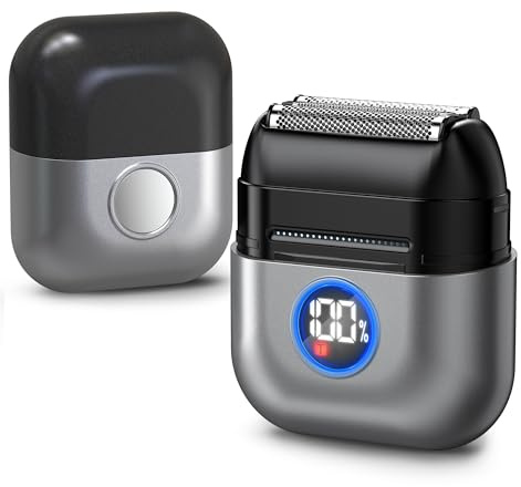 Yeerain Mini Rasierer Herren Elektrisch mit Schiebeschalter, LED-Display, 3-fach Scherkopf, IPX6 wasserdicht Elektrorasierer Herren, Tragbarer Stumm Waschbar Mini Elektrorasierer, Shaver Men