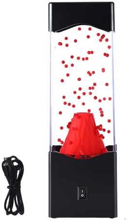 Syfunlv Lavalampe,Roten LED Vulkan Nachtlicht,Aquarium Nachttischlampe,USB Desktop Schlaf Lichter,Kreativität Stimmungslicht,für Innenbereich Zuhause Schlafzimmer koration Geschenke (Stil 2)