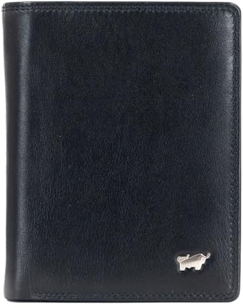 BRAUN BÜFFEL Herren Geldbörse aus echtem Rindsleder Golf mit RFID Schutz - Hochformat Geldbörse mit 7 Kartenfächern + Loop - Edles Schwarz