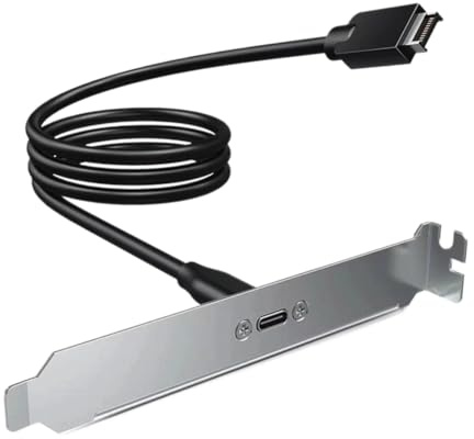 Buhdjfnke USB3.2 Typ-E Key-A 20-Pin Front Panel Type-C Adapter Motherboard Header Connector zu USB-C mit PCIe Halterung (70 cm)