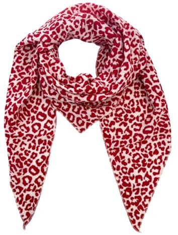 irisaa Schal Damen Leopard, weiche Deckenschal mit Leo Muster, dreieckstuch Halstuch mit 100% Cotton, Made in Italy