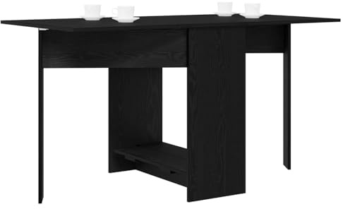 vidaXL Esstisch 138 x 70 x 73,5 cm Holzwerkstoff Schwarze Eiche, Moderner rechteckiger Esstisch, ausziehbar, wasserfest, schickes Möbel für Wohnzimmer, Küche
