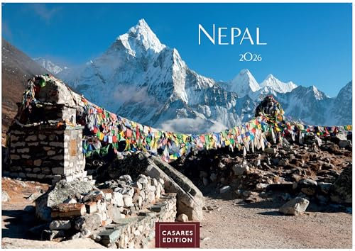 Nepal Kalender 2026 – Wandkalender | Fotokalender Orient 35x50cm Grosses Format - Atemberaubende Fotos der Himalaya-Gipfel, Tempel und heiligen Stätten Nepals