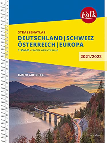 Falk Straßenatlas 2021/2022 Deutschland, Österreich 1:300.000, Schweiz 1:301.000: mit Europa 1:4,5 Mio. (Falk Atlas)