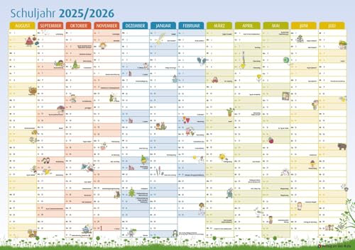 Der Schuljahres-Wandkalender 2025/2026, A1: Für Klassenzimmer, Lehrerzimmer & Co.