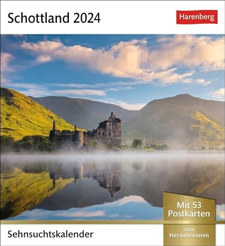 Schottland Sehnsuchtskalender 2024. Postkarten-Fotokalender voll typisch schottischer Motive. Wochenkalender mit Urlaubsfeeling. Die Schönheit ... Postkarten (Sehnsuchtskalender von Harenberg)