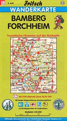Fritsch Karten, Nr.66, Bamberg, Forchheim: Wanderkarte. Mit tourist. Hinweisen. Offizielle Wanderkte. d. Fränkischen Schweiz Vereins und des ... Langlaufloipen (Fritsch Wanderkarten 1:50000)