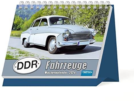 Trötsch Aufstellwochenkalender DDR Fahrzeuge 2024: Aufstellkalender Tischkalender