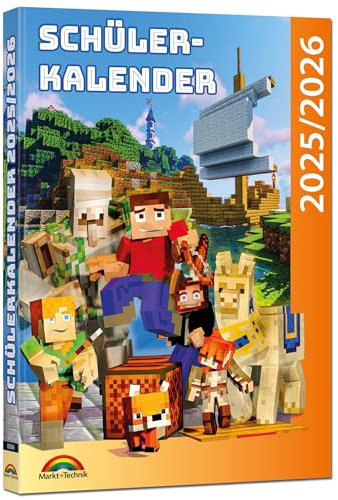 Schülerkalender 2025 / 2026 mit Minecraft; inklusive Tipps, Tricks & Crafting-Rezepten