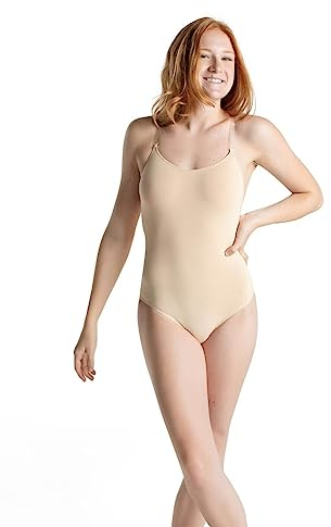 Capezio Damen Camisole Leotard with Clear Transition Straps Turnanzug, Nude, 32