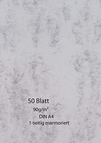 Marmor - Papier 50 Blatt - einseitig - grau - 90g - A4