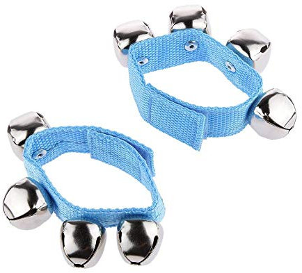 Aeromdale 1 par de campanas de muñeca/tobillo de juguete para el ritmo de los juguetes para bebés y niños, color azul, 23 cm Útil Gadget