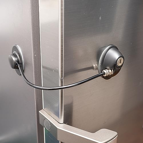 Chiusura di Sicurezza per Bambini con Chiave, Serratura di Sicurezza per Armadi, Cucina, Cassetti, Sicurezza in Casa, con Adesivo, Senza Residui, Nero