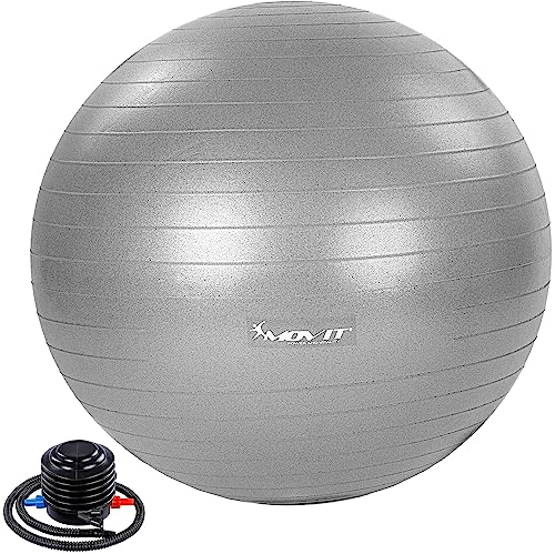 MOVIT® Gymnastikball »Dynamic Ball« inkl. Pumpe, 75 cm, Silber, Maximalbelastbarkeit bis 500kg, berstsicher, Fitness-Ball, Sitzball, Yogaball, Pilates-Ball, Balance