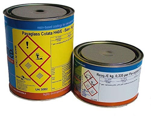 PAVAGLASS COLATA H40 Kg. 0,900 B+R, FORMULATO BI-COMPONENTE TRASPARENTE PER RIVESTIMENTI COMPRESI FRA 1-3 MM DI SPESSORE, RESINA ESENTE DA SOLVENTI