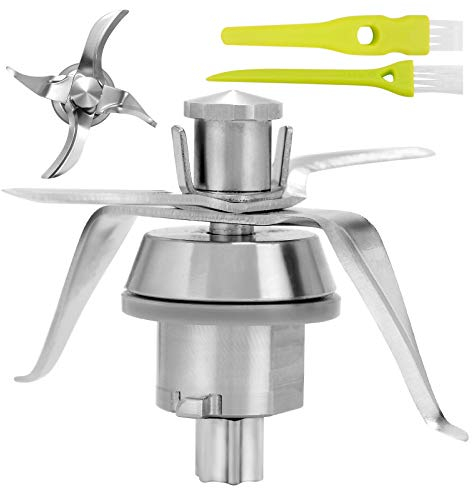 ZITFRI Groupe Couteaux Lame Compatible avec Vorwerk Thermomix Bimby TM21 Accessoire TM21 de 4 Lames en Acier Inoxydable avec 2 Brosses de Nettoyage