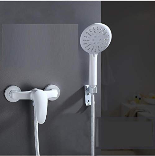Ducha Musulmana Grifos De Ducha De Bañera De Color Blanco Caño De Cascada Con Ducha De Mano Grifo Mezclador De Agua Fría Y Caliente-1