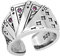 Edary Pokerkarte Ringe Vintage Chunky Statement Ring Silber bündig Bandring offen verstellbar Ring Schmuck für Damen und Herren