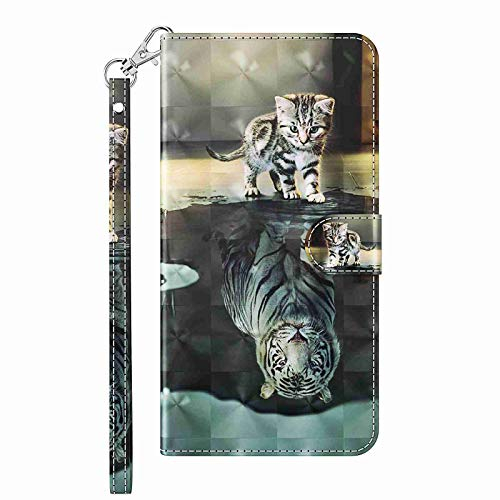 Reevermap Samsung Galaxy A12 Hülle Samsung Galaxy A12 Handytasche 3D Muster Leder Tasche Handyhülle Magnetverschluss Brieftasche Flip Cover mit Standfunktion, Schädel & Blume