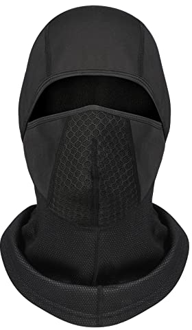 TAGVO Cagoule Polaire Balaclava Hiver,Balaclava Chapeau Couvre-Visage pour Le Visage Tour de Cou Hiver Homme Femme, Coupe-Vent Thermique Motif/Filtre pour Moto Vélo Ski Running Noir