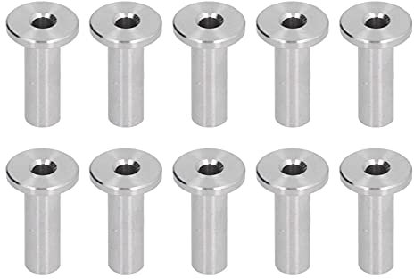 10 Pcs Garde Corps Manchons,Manchons de Protection Acier Inoxydable pour Garde corps de Câble 1/8 Pouce 3/16 Pouce Poteaux en Bois, Balustrade de Bricolage(3/16)